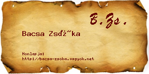 Bacsa Zsóka névjegykártya